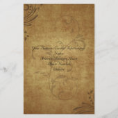 Vintage Antik Swirl Flyer oder Programm (Hinten)