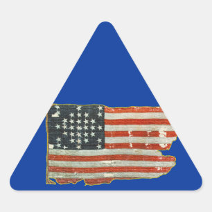 Vintage antike amerikanische Flaggenkleber Dreieckiger Aufkleber