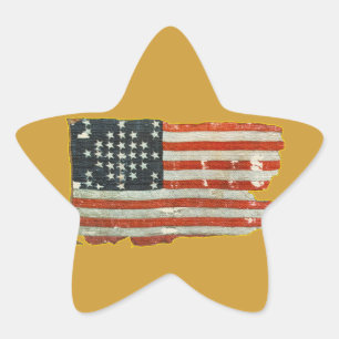 Vintage antike amerikanische Flaggenkleber Stern-Aufkleber