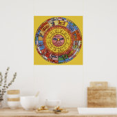 Vintage antike Astrologie, Celestial Zodiac Wheel Poster (Küche)