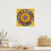 Vintage antike Astrologie, Celestial Zodiac Wheel Poster (Küche)