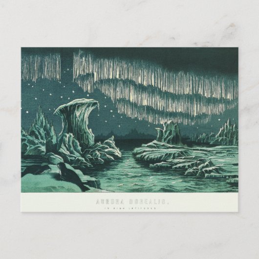 Vintage Antike Aurora Borealis Postkarte (Vorderseite)