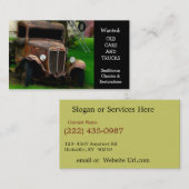 Vintage antike Automobil-Wiederherstellung Visitenkarte (Vorne/Hinten)