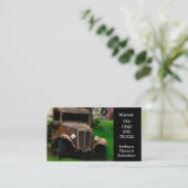 Vintage antike Automobil-Wiederherstellung Visitenkarte (Stehend Vorderseite)