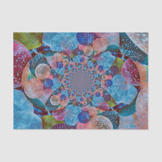 Vintage antike Balloons Blauer Rosa Abstraktes Pas Seidenpapier (Vorderseite)