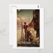 Vintage antike Bardonecchia Italienische Reise Postkarte (Vorne/Hinten)