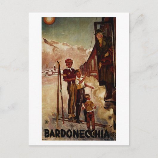 Vintage antike Bardonecchia Italienische Reise Postkarte (Vorderseite)