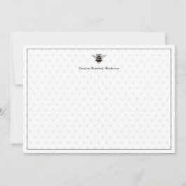 Vintage antike Biene Polka Dot Personalisiert Mitteilungskarte