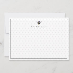 Vintage antike Biene Polka Dot Personalisiert Mitteilungskarte