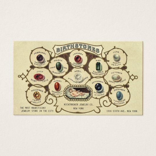 Vintage antike Birthstones Juwelierkunst Schmuck (Vorderseite)