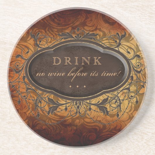 Vintage antike Blätter Weinkeller und Untersetzer (Vorne)