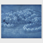 Vintage antike Blaue Perlen Geschenkpapier (Flach)