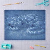 Vintage antike Blaue weiße Perlen Seidenpapier (Basteln)