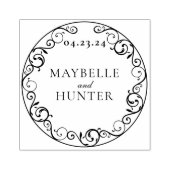 Vintage antike Blühte Rollen Save the Date Gummistempel (Prägung)