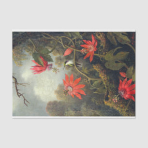 Vintage antike Blume und Hummingbird Seidenpapier