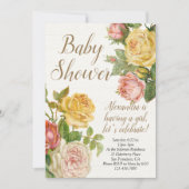 Vintage antike Blumendusche Einladung (Vorderseite)