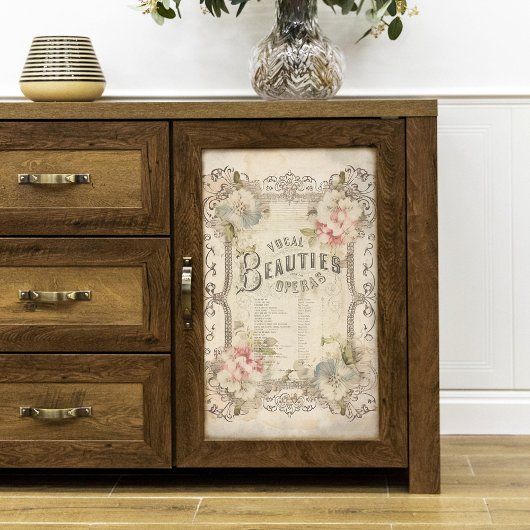 Vintage antike Blumenoper Ephemera Entdeckungsreis Seidenpapier