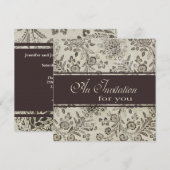 Vintage antike BlumenVerlobungs-Party-Gewohnheit Einladung (Vorne/Hinten)