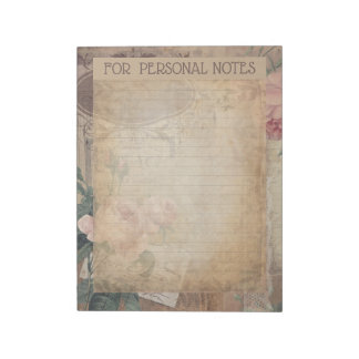 Vintage antike botanische abstrakte Ephemie Notizblock