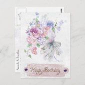 Vintage antike Bouquet zum Geburtstag Postkarte (Vorne/Hinten)