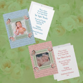 Vintage antike Briefing Foto Kinderankündigung Karte