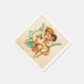 Vintage antike Cherub Angels Illustration Serviette (Ecke)