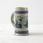 Vintage antike Delft Blue Tile - Windmühle Bierglas (Vorderseite Links)