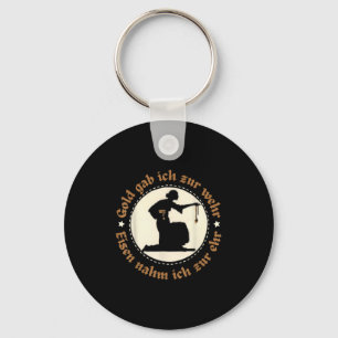 Vintage antike deutsche Gold Emblem Silhouette Quo Schlüsselanhänger