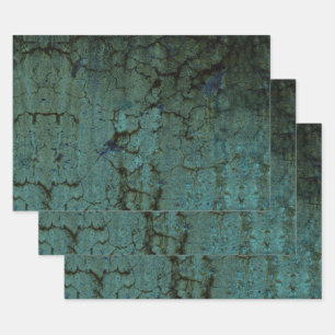 Vintage antike dunkelgrüne Grunge Textur Geschenkpapier Set