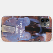 Vintage antike Eisenschloss rustikale Patina Holzt Case-Mate iPhone Hülle (Rückseite (Horizontal))