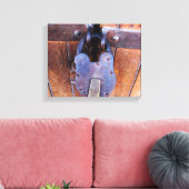 Vintage antike Eisenschloss rustikale Patina Holzt Leinwanddruck (Insitu (Wohnzimmer))