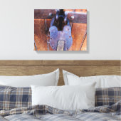Vintage antike Eisenschloss rustikale Patina Holzt Leinwanddruck (Insitu (Schlafzimmer))