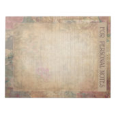 Vintage antike elegante blumengeschmückte abstrakt notizblock (Vorderseite)