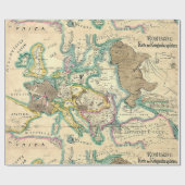 Vintage antike Europakarte Geschenkpapier (Flach)