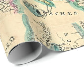 Vintage antike Europakarte Geschenkpapier (Rolleneckpunkt)