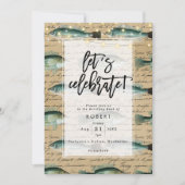 Vintage antike Fische Geburtstagsfeier Einladung (Vorderseite)