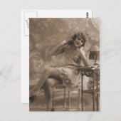 Vintage antike Flansche, Frauenportraits, Postkarte (Vorne/Hinten)