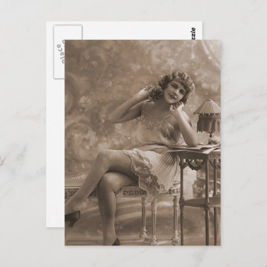 Vintage antike Flansche, Frauenportraits, Postkarte (Vorne/Hinten)