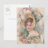 Vintage antike Flansche, Frauenportraits, Postkarte (Vorne/Hinten)