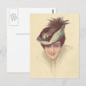 Vintage antike Flansche, Frauenportraits, Postkarte (Vorne/Hinten)