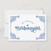 Vintage antike Frame Bridesmaid-Karte Dankeskarte (Vorderseite)