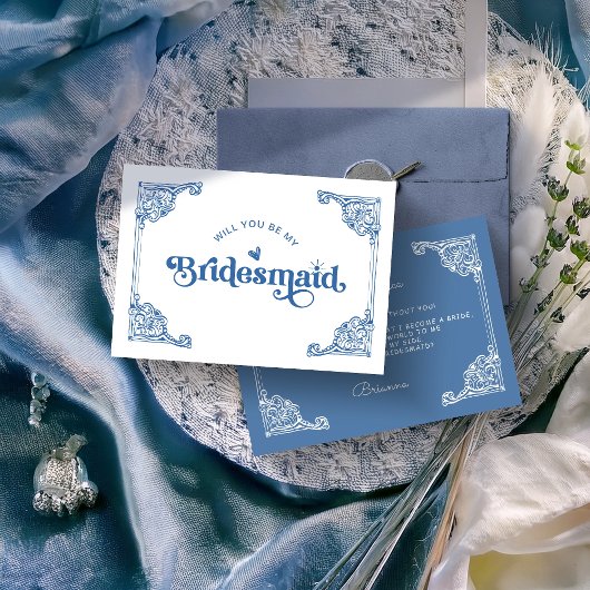 Vintage antike Frame Bridesmaid-Karte Dankeskarte