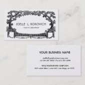 Vintage antike französische Bäume Feld schwarzes Visitenkarte (Vorne/Hinten)