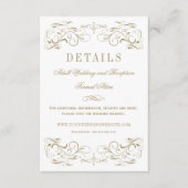 Vintage antike Gold-Blüh-Hochzeitdetails Begleitkarte (Vorderseite)