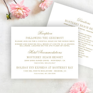 Vintage antike Gold Blüh Hochzeitsinformationen Begleitkarte
