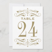 Vintage antike Gold-Blüh Hochzeitsstimmung Tischnu Einladung (Vorderseite)