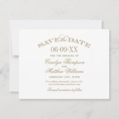 Vintage antike Goldhochzeit Blühend Save The Date (Rückseite)