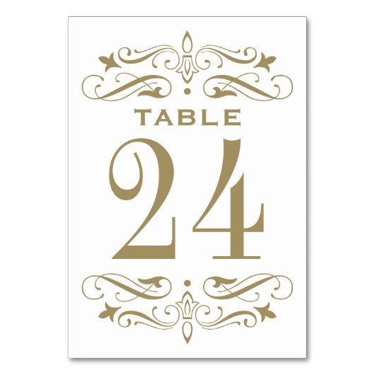 Vintage antike Goldhochzeit Blühend Tischnummer (Rückseite)