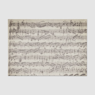 Vintage antike handgeschriebene Musiknoten Seidenpapier