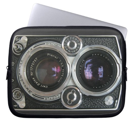 Vintage antike Kamera-Kasten-Abdeckung Laptopschutzhülle (Vorderseite)